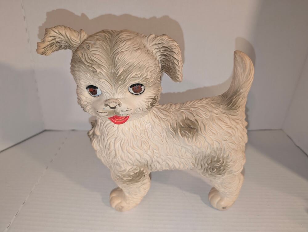 Vintage Edward Mobley Batty Eyed Dog Squeak Toy 10" Tall Arrow Rubber Co. 1960s